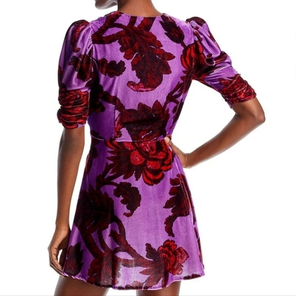 Rhode Purple Floral Leanna Velvet Valentine's Dress L NWT - Picture 2 of 9